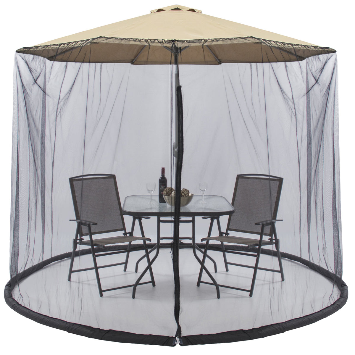 best choice products outdoor 9 foot patio umbrella screen black Bug Net Screen Accessory for 9ft Patio Umbrella w/ Zippered Door