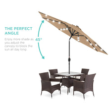 Load image into Gallery viewer, 10ft Solar LED Lighted Patio Umbrella w/ Tilt Adjustment, Fade-Resistance