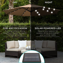Load image into Gallery viewer, 10ft Solar LED Lighted Patio Umbrella w/ Tilt Adjustment, Fade-Resistance
