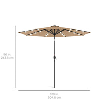 Load image into Gallery viewer, 10ft Solar LED Lighted Patio Umbrella w/ Tilt Adjustment, Fade-Resistance