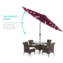 Load image into Gallery viewer, 10ft Solar LED Lighted Patio Umbrella w/ Tilt Adjustment, Fade-Resistance