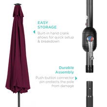 Load image into Gallery viewer, 10ft Solar LED Lighted Patio Umbrella w/ Tilt Adjustment, Fade-Resistance