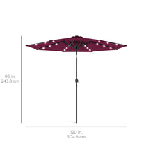 Load image into Gallery viewer, 10ft Solar LED Lighted Patio Umbrella w/ Tilt Adjustment, Fade-Resistance