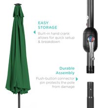 Load image into Gallery viewer, 10ft Solar LED Lighted Patio Umbrella w/ Tilt Adjustment, Fade-Resistance