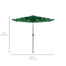 Load image into Gallery viewer, 10ft Solar LED Lighted Patio Umbrella w/ Tilt Adjustment, Fade-Resistance