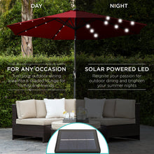Load image into Gallery viewer, 10ft Solar LED Lighted Patio Umbrella w/ Tilt Adjustment, Fade-Resistance