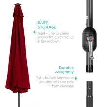 Load image into Gallery viewer, 10ft Solar LED Lighted Patio Umbrella w/ Tilt Adjustment, Fade-Resistance