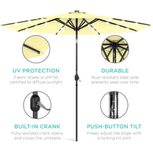 Load image into Gallery viewer, 10ft Solar LED Lighted Patio Umbrella w/ Tilt Adjustment, Fade-Resistance