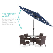 Load image into Gallery viewer, 10ft Solar LED Lighted Patio Umbrella w/ Tilt Adjustment, Fade-Resistance