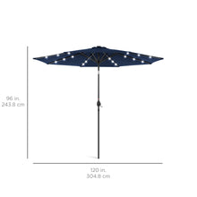 Load image into Gallery viewer, 10ft Solar LED Lighted Patio Umbrella w/ Tilt Adjustment, Fade-Resistance