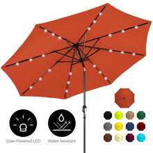 Load image into Gallery viewer, 10ft Solar LED Lighted Patio Umbrella w/ Tilt Adjustment, Fade-Resistance