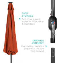Load image into Gallery viewer, 10ft Solar LED Lighted Patio Umbrella w/ Tilt Adjustment, Fade-Resistance