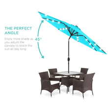 Load image into Gallery viewer, 10ft Solar LED Lighted Patio Umbrella w/ Tilt Adjustment, Fade-Resistance