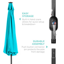 Load image into Gallery viewer, 10ft Solar LED Lighted Patio Umbrella w/ Tilt Adjustment, Fade-Resistance