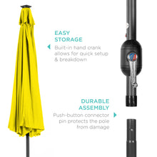 Load image into Gallery viewer, 10ft Solar LED Lighted Patio Umbrella w/ Tilt Adjustment, Fade-Resistance