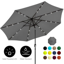 Load image into Gallery viewer, 10ft Solar LED Lighted Patio Umbrella w/ Tilt Adjustment, Fade-Resistance
