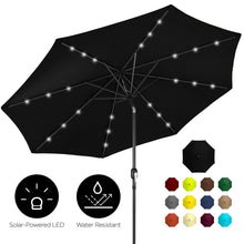 Load image into Gallery viewer, 10ft Solar LED Lighted Patio Umbrella w/ Tilt Adjustment, Fade-Resistance