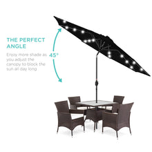 Load image into Gallery viewer, 10ft Solar LED Lighted Patio Umbrella w/ Tilt Adjustment, Fade-Resistance
