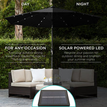 Load image into Gallery viewer, 10ft Solar LED Lighted Patio Umbrella w/ Tilt Adjustment, Fade-Resistance