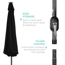 Load image into Gallery viewer, 10ft Solar LED Lighted Patio Umbrella w/ Tilt Adjustment, Fade-Resistance