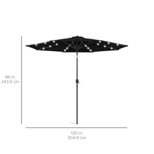 Load image into Gallery viewer, 10ft Solar LED Lighted Patio Umbrella w/ Tilt Adjustment, Fade-Resistance