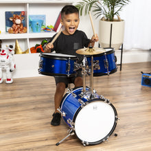 Load image into Gallery viewer, 3-Piece Kids Beginner Drum Musical Instrument Set w/ Sticks, Stool, Pedal
