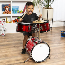 Load image into Gallery viewer, 3-Piece Kids Beginner Drum Musical Instrument Set w/ Sticks, Stool, Pedal
