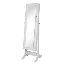 Load image into Gallery viewer, Full Length Tilting Mirrored Jewelry Cabinet Armoire w/ Velvet Interior
