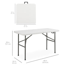 Load image into Gallery viewer, 4ft Portable Folding Plastic Dining Table w/ Handle, Lock
