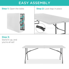 Load image into Gallery viewer, 6ft Portable Folding Plastic Dining Table w/ Handle, Lock
