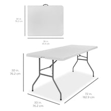 Load image into Gallery viewer, 6ft Portable Folding Plastic Dining Table w/ Handle, Lock
