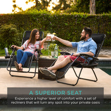 Load image into Gallery viewer, Set of 2 Adjustable Zero Gravity Patio Chair Recliners w/ Cup Holders

