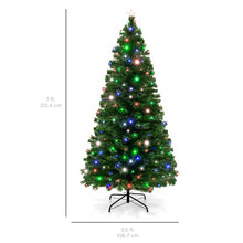 Load image into Gallery viewer, 7ft Fiber Optic Artificial Christmas Pine Tree w/ 280 Lights, Stand
