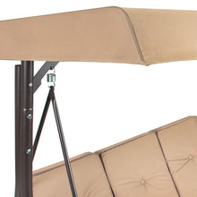 Load image into Gallery viewer, 3-Seat Outdoor Canopy Swing Glider Furniture w/ Convertible Flatbed Backrest
