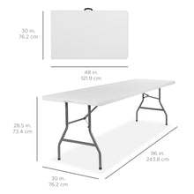 Load image into Gallery viewer, 8ft Portable Folding Plastic Dining Table w/ Handle, Lock
