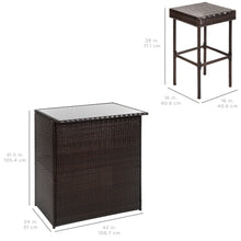 Load image into Gallery viewer, 3-Piece Outdoor All-Weather Wicker Bar Table Set w/ 2 Stools
