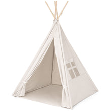 Load image into Gallery viewer, 6ft Kids Pretend Cotton Teepee Play Tent w/ Mesh Window, Carrying Case
