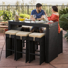 Load image into Gallery viewer, 7-Piece Wicker Bar Patio Dining Set
