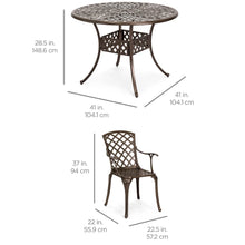 Load image into Gallery viewer, 5-Piece All-Weather Cast Aluminum Patio Dining Set w/ 4 Chairs
