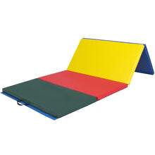 Load image into Gallery viewer, 10ft 4-Panel Folding Foam Gym Exercise Floor Mat w/ Carrying Handles
