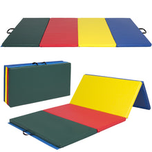 Load image into Gallery viewer, 10ft 4-Panel Folding Foam Gym Exercise Floor Mat w/ Carrying Handles
