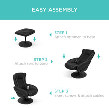 Load image into Gallery viewer, Faux Leather Electric Massage Recliner Chair w/ Stool Ottoman, Remote
