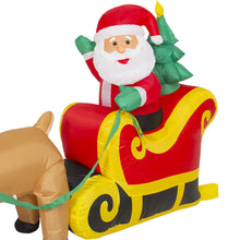 Load image into Gallery viewer, 9ft Pre-Lit Inflatable Christmas Santa Claus and Reindeer - Multicolor
