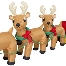 Load image into Gallery viewer, 9ft Pre-Lit Inflatable Christmas Santa Claus and Reindeer - Multicolor
