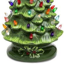 Load image into Gallery viewer, 15in Pre-Lit Hand-Painted Ceramic Tabletop Christmas Tree w/ 64 Lights
