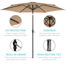 Load image into Gallery viewer, 10ft Outdoor Steel Market Patio Umbrella Decoration w/ Tilt, Crank Lift
