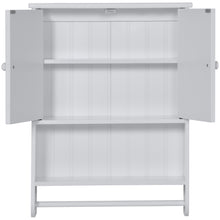 Load image into Gallery viewer, Bathroom Wall Storage Organization Cabinet w/ Double Doors, Towel Bar
