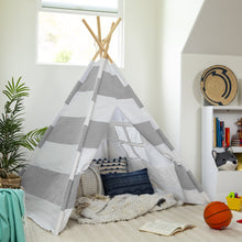 Load image into Gallery viewer, 6ft Kids Pretend Cotton Teepee Play Tent w/ Mesh Window, Carrying Case
