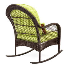 Load image into Gallery viewer, Wicker Rocking Chair w/ Steel Frame, Decorative Pillow, Cushions

