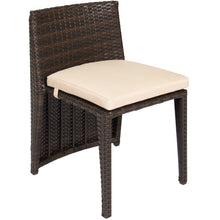 Load image into Gallery viewer, 3-Piece Wicker Bistro Outdoor Furniture Set w/ Glass Top Table
